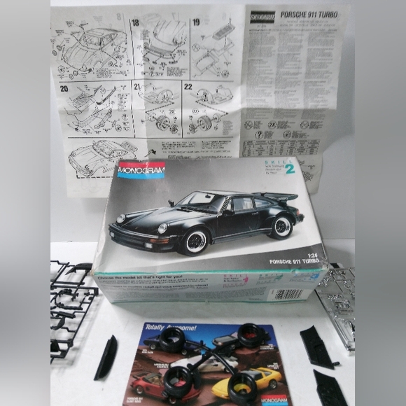 1992 Monogram Porsche 911 Turbo 1:24 Model Kit #2956 Vintage Complete Set - Picture 7 of 11